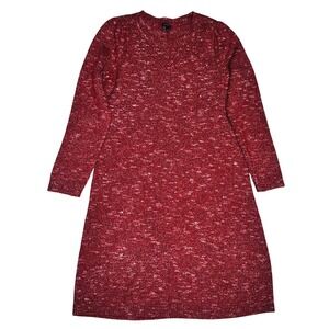 Talbots Women's Red Speckled Knit Sweater Dress Long‎ Sleeve Size L